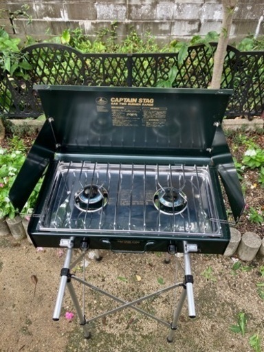 値下げ、キャップセット、折り畳みチェアー、ツーバーナーコンロ、二つ折りテーブル、システムベース4点セット