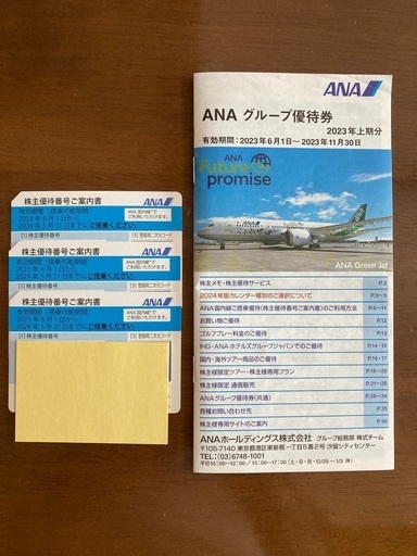 ANA株主優待券3枚 2024年5月31日まで