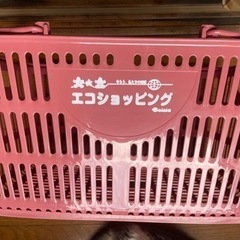 新品★エコバッグ買物カゴ　ショッピングカゴピンク