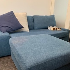 ソファ2人掛＋オットマン付　無料出品ですの画像