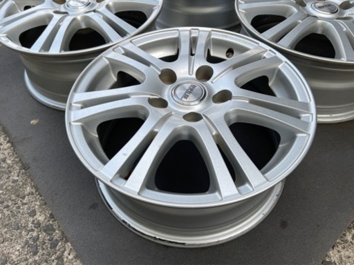 H816-2)6J-15+45 114.3/5H マナレイ中古アルミ4本セット！