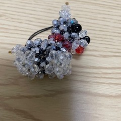 ハンドメイド 犬 ビーズ キーホルダー