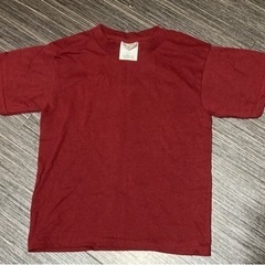 【根津】未着用 100％コットンTシャツ　レッド無地　サイズ6-...
