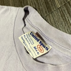 【根津】[ヘビーウェイトTシャツ Kids T-shirt United Sports　アメリカ製]　100％コットンTシャツ　パープル無地　サイズ6-8　キッズ　Tシャツの画像