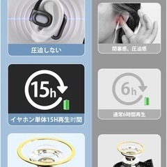 新品未使用✨耳を塞がない完全ワイヤレスイヤホン Bluetooth5.3 音量調整 マイク付の画像