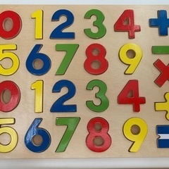 知育　木製パズル　数字&アルファベットの画像