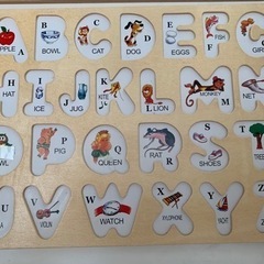 知育　木製パズル　数字&アルファベットの画像