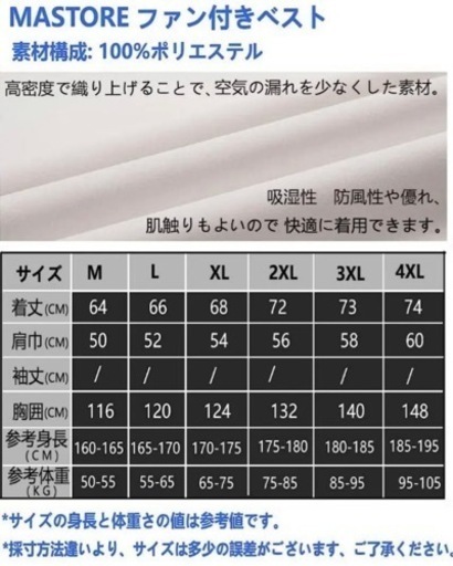 新品⭐️空調服 ベスト バッテリー付き ファン セット カモフラ 扇風機 3XL