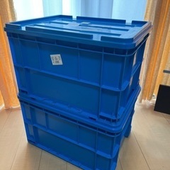 ヤザキ　蓋付き　コンテナ2箱　ポリテナーpt75L