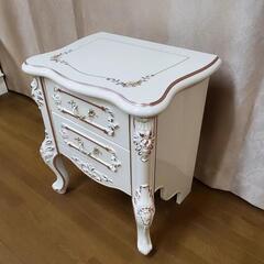 アンティーク 2段チェスト ベットサイド 姫系 姫かわ 収納 ロココ調 ②