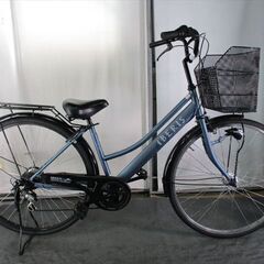 C985☆限定特価☆ 中古自転車 【27インチ ママチャリ ブルー 6段 LED