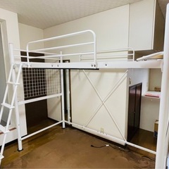 シングル ロフトベッド (※コンセント、宮付)白