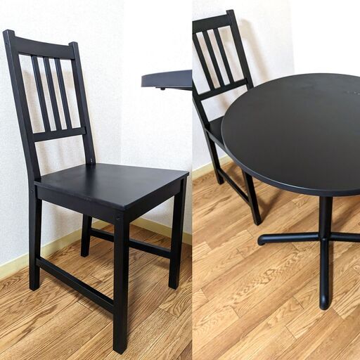 値下げ中】IKEA 丸カフェテーブル＆ダイニングチェア2脚セット 
