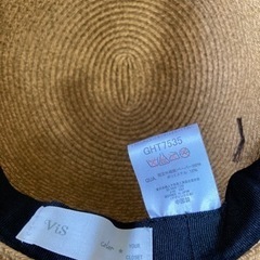 リボン付き麦わら帽子の画像