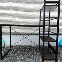 【受渡者決定】ニトリ　パソコンテーブル　ダークブラウンの画像