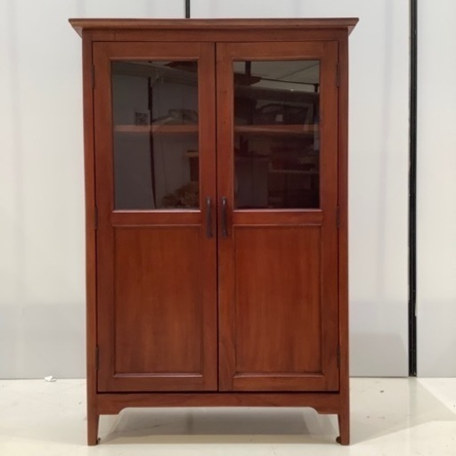 【トレファク神戸南店】キャビネット　2枚扉　マホガニー材　ブラウン【取りに来れる方限定】