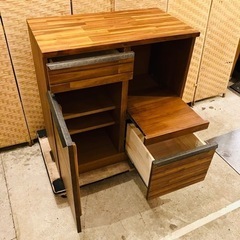 【池上店 】 ウニコ UNICO SWELLA スウェラ キッチンカウンター W800 ブラウン　キッチン収納　レンジボード　食器棚　スエラ　サイドボード　🚚運搬無料エリア有 / 大田区 リサイクルショップ 🪜Lumberroom - ランバールーム - 池上店 / 池上駅 大森駅 蒲田駅 最寄り🪜の画像
