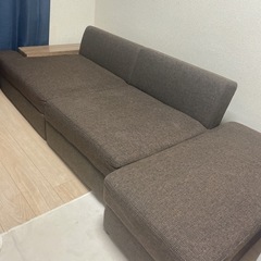 [幅220] ソファ 3人掛けソファ 組み換えカウチソファ 座面下収納付き
