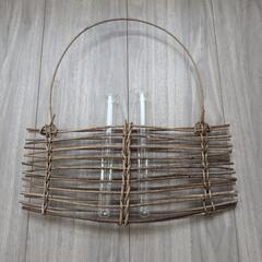 一輪挿し　木工品　あけび？　インテリア　一輪挿しの画像