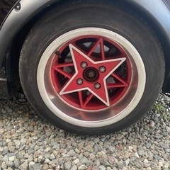 必見深リム4穴旧車ホイールスターシャーク風の画像