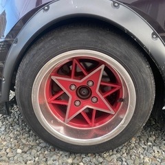 必見深リム4穴旧車ホイールスターシャーク風の画像