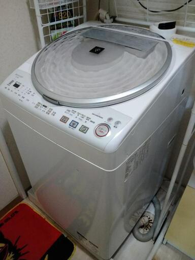 受渡し予定者決定【動作品】8kgプラズマクラスター縦型洗濯乾燥機　除菌消臭洗濯機　ホース付き