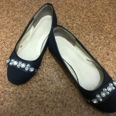 Esperanza ブラック フラット パンプス 23cm