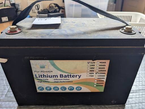 蓄電池　12v 120Ah LiFePO4バッテリー　キャンプ用 ディープサイクルリチウム鉄 大容量
