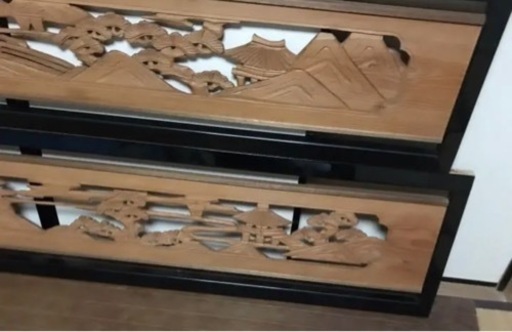 建具 欄間 らんま 和室飾り 2枚セット used