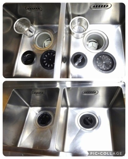 (1076-0) 業務用 ステンレス 2槽 ソイルドシンク W1220D620H800BG150 食洗機用 中古品 2槽 2層 流し台