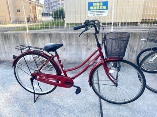 26インチ 変速なし 自転車 ワインレッド ママチャリ 自転車 【公式通販】