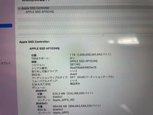 MacBook AIR 8コア　メモリ16GB SSD1TB m1 スペースグレー