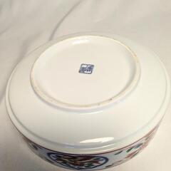 蓋物和食器　美濃焼 庫山窯 丸三段重(フタ付き3段重ね小鉢　赤絵 陶器 三段重 窯 作の画像
