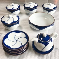 【終了】白山陶器　醤油差し　湯呑み3客　漬物皿　小皿5枚　昭和レトロ