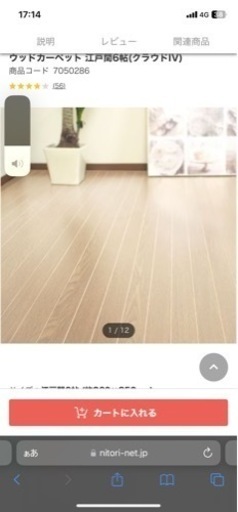 (取引中)ニトリ ウッドカーペット6畳用