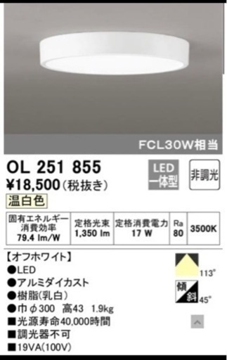 OL251855 温白色　オーデリック