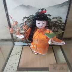 【取引成立】●無料● 昭和レトロ ガラスケース付き 日本人形 早春 差し上げます。＊石川県＊美川より＊期間限定の画像