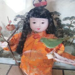【取引成立】●無料● 昭和レトロ ガラスケース付き 日本人形 早春 差し上げます。＊石川県＊美川より＊期間限定の画像