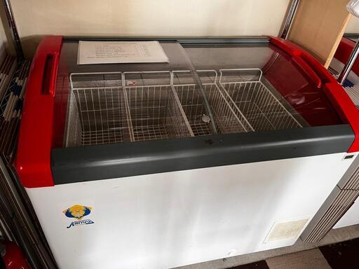 冷凍ストッカー　上部スライドガラス　完動品