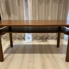 MUJI 木製ミドルテーブル・ウォールナット材の画像