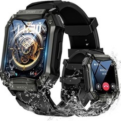 新品未使用✨軍用規格 スマートウォッチ耐衝撃1.65インチ大画面...