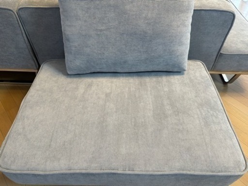 N ジョルディ　オットマン&クッション　色ブルーグレー