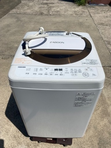 東芝　ザブーン　洗濯機　AW-6D6 2019年製　6kg●AA08W025