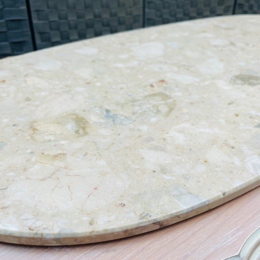 《売約済》　大理石　センターテーブル　リビングテーブル　ロココ調　姫系　クラシック　アンティーク調　検　テーブル　マーブル　楕円　猫脚　猫足　ヴィクトリア