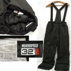 状態やや難/特価　キッズ  スキーパンツ スノーパンツ L 肩ひも付　32° DEGREES ブラック 黒 ジュニア 子供用 子ども ☆ PayPay(ペイペイ)決済可能 ☆ 札幌市 豊平区 平岸の画像