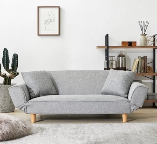 【新品未開封】2人掛け リクライニングソファ 天然木脚