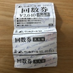 ていねプール回数券2枚の画像