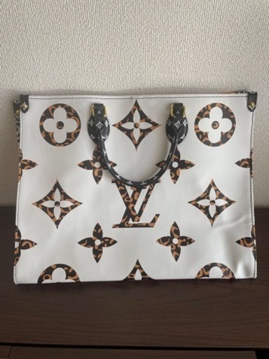 中古 LV オンザゴー トートバッグ オレンジ/ホワイト