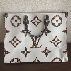 中古 LV オンザゴー トートバッグ オレンジ/ホワイト