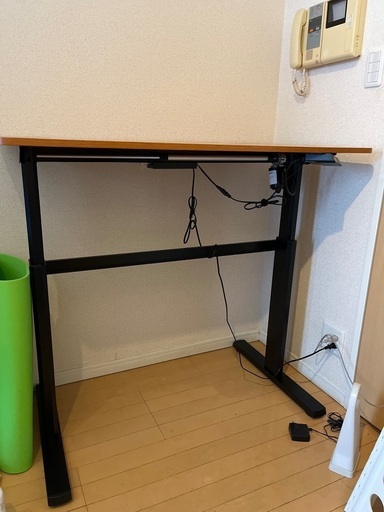 電動スタンディングデスク　ウッド